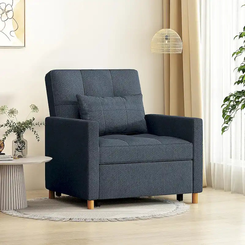 AECOJOY Fauteuil Convertible 3-en-1 avec Oreiller et Dossier Réglable