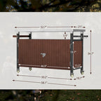 Desserte de barbecue d'extérieur avec plateau en acier inoxydable (tabouret non inclus)