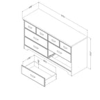 Commode double 6 tiroirs Versa Country Cottage