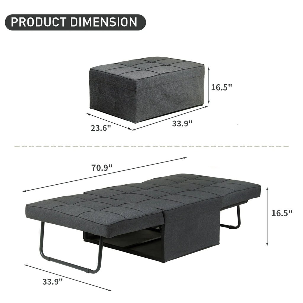 Canapé Convertible Lit Canapé Fauteuil Ottoman Pliant Fauteuils Inclinables pour Salon