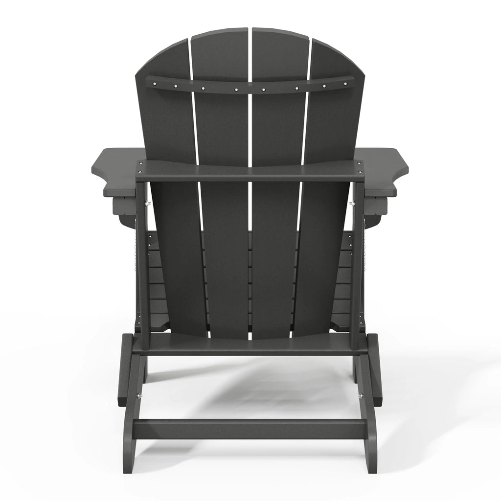 Chaise Adirondack pliante de patio d'extérieur tout temps résistante à la décoloration Polytrends Laguna