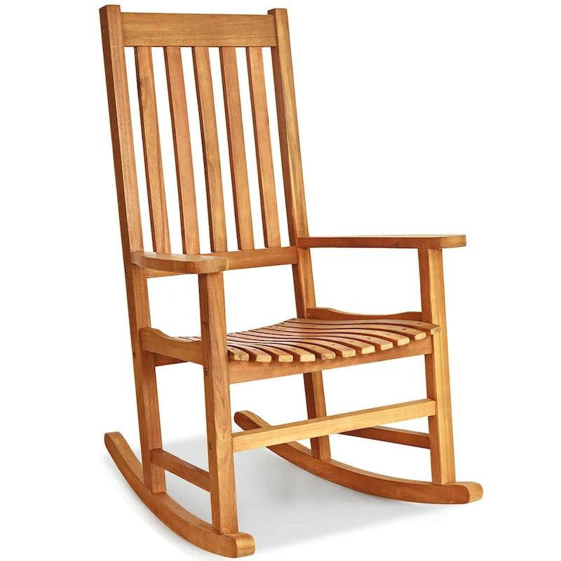 Chaise Berçante Cadre en Bois Massif Balancelle de Porche Intérieur Extérieur
