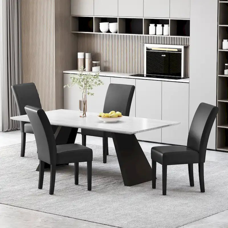 Chaises de salle à manger tapissées à motifs Pertica (lot de 4) par Christopher Knight Home