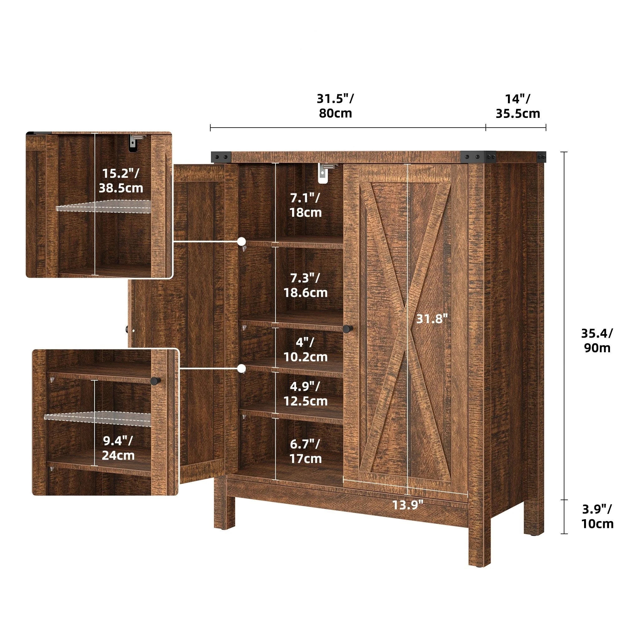 Moasis Meuble de rangement pour chaussures à 5 niveaux et 20 paires avec portes doubles pour entrée