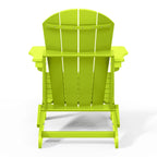 Chaise Adirondack pliante de patio d'extérieur tout temps résistante à la décoloration Polytrends Laguna