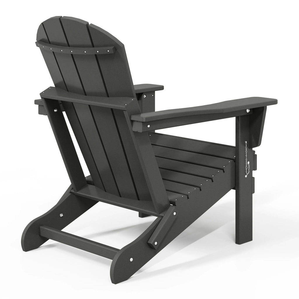 Chaise Adirondack pliante de patio d'extérieur tout temps résistante à la décoloration Polytrends Laguna