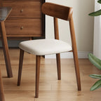 Chaise de salle à manger moderne en cuir sans accoudoirs avec dossier bas