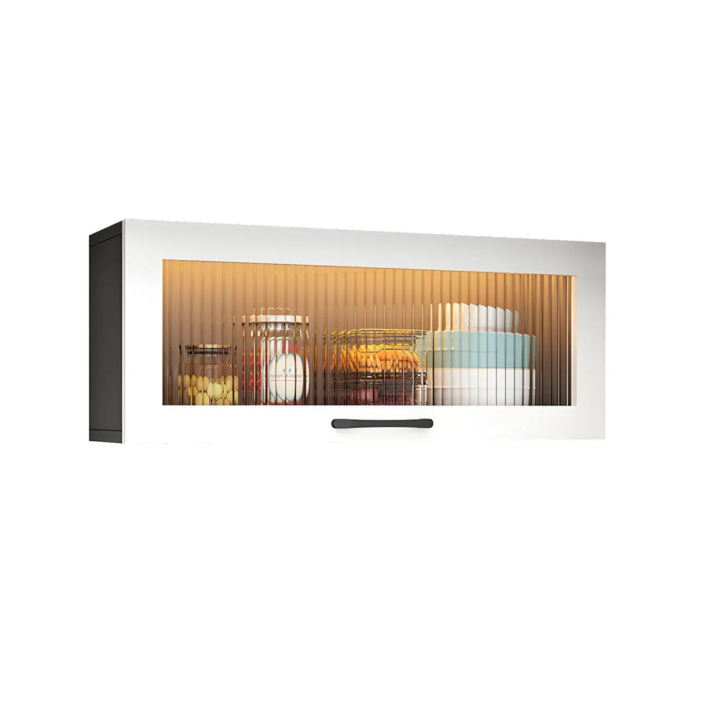 Vaisseliers de cuisine blancs en bois à fixation murale