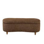 Banc de rangement rabattable en tissu bouclé taupe INK+IVY Bailey