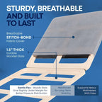 1.5 Planche Bunkie en bois fendu, entièrement assemblée, housse de ventilation en tissu - Remplace les lattes en bois ou le sommier tapissier pour les cadres de lit