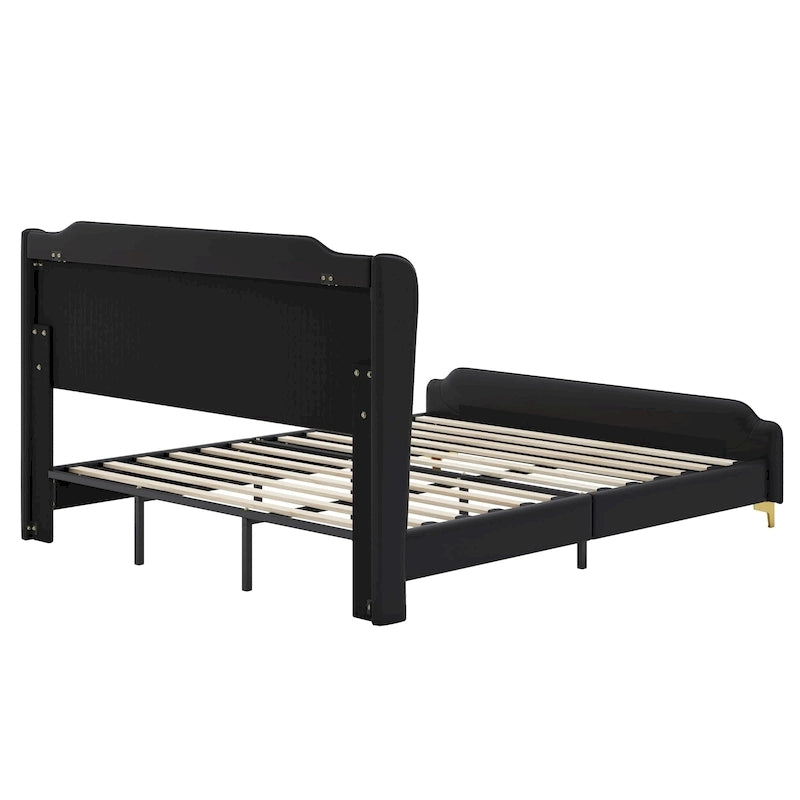 Lit rembourré moderne en cuir PU Uphou de Christopher Knight Home