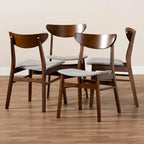 Ensemble de 4 chaises de salle à manger transitionnelles modernes du milieu du siècle Parlin