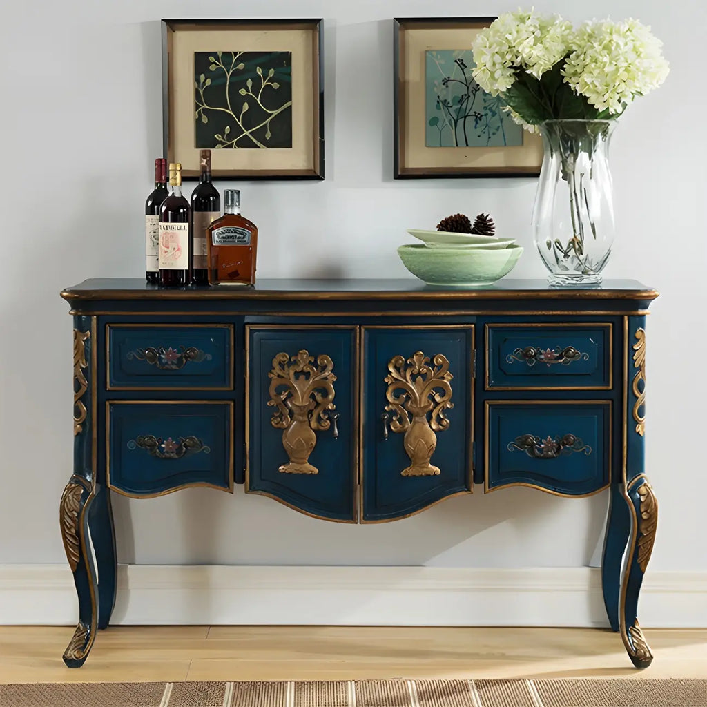 Console de rangement en bois "café français" avec tiroirs