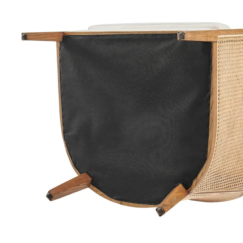 Fauteuil d'appoint en lin Tillman avec rotin