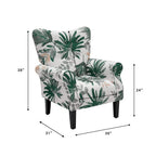 Fauteuil d'appoint moderne Erommy, fauteuil à dossier haut, canapé individuel en tissu capitonné avec pieds en bois pour salon