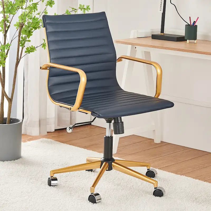 LUXMOD Chaise de Bureau à Domicile Côtelée Fauteuil de Bureau