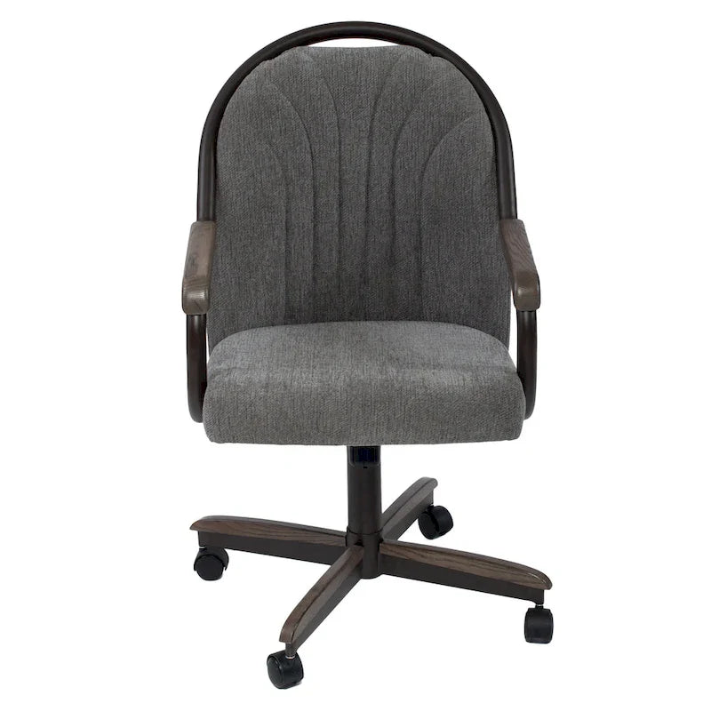 Chaise à roulettes pivotante et inclinable avec coussin pour repas décontractés