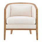 Fauteuil d'appoint en lin Tillman avec rotin