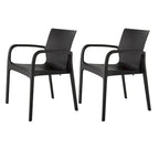 Chaise de salle à manger empilable avec accoudoirs Alissa, en résine, tout temps, lot de 2