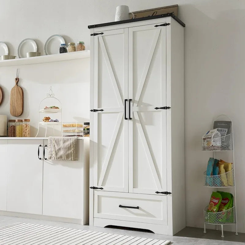 Armoire de rangement de cuisine de ferme, meubles de rangement en bois