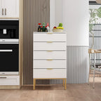 Commode à 5 tiroirs avec table de chevet et meuble de rangement 60 cm L Blanc/Noir