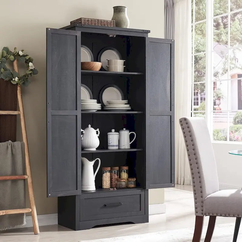 Armoire de rangement de cuisine de ferme, meubles de rangement en bois