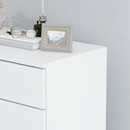 Commode à 5 tiroirs avec table de chevet et meuble de rangement 60 cm L Blanc/Noir