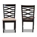 Lot de 2 chaises de salle à manger en bois Lanier (design moderne et contemporain)