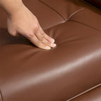 Fauteuil de relaxation pivotant en cuir réglable avec repose-pieds et accoudoirs