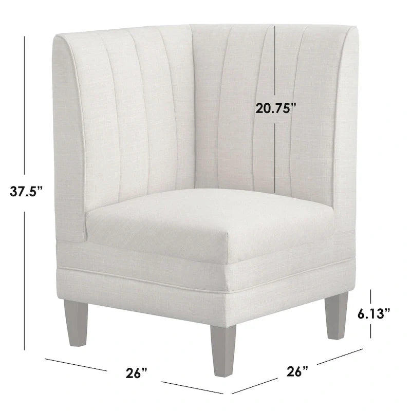 Ensemble banquette rembourrée à dossier cannelé 3 pièces Kerrington de Lifestorey
