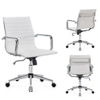 LUXMOD Chaise de Bureau à Domicile Côtelée Fauteuil de Bureau