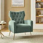 Chaise tuftée Abadiana Accent avec base en métal par HULALA HOME