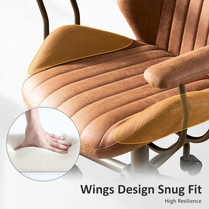 Chaise de Bureau Ergonomique en Tissu Suédé OVIOS avec Support Lombaire
