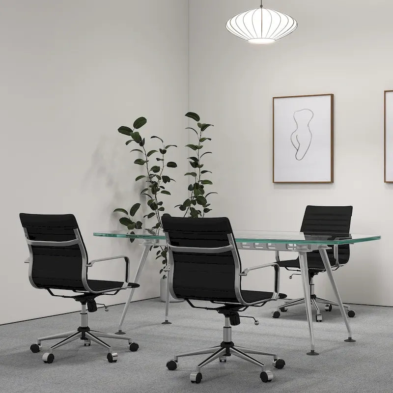 LUXMOD Chaise de Bureau à Domicile Côtelée Fauteuil de Bureau
