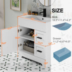 Meuble-lavabo Wavy Line 30/36/48 avec évier et robinet
