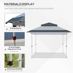 Outsunny Tonnelle Pop Up 3,6 x 3,6 m, Tente Pliante Instantanée avec Murs Latéraux en Maille Filet, Hauteur Réglable sur 3 Niveaux