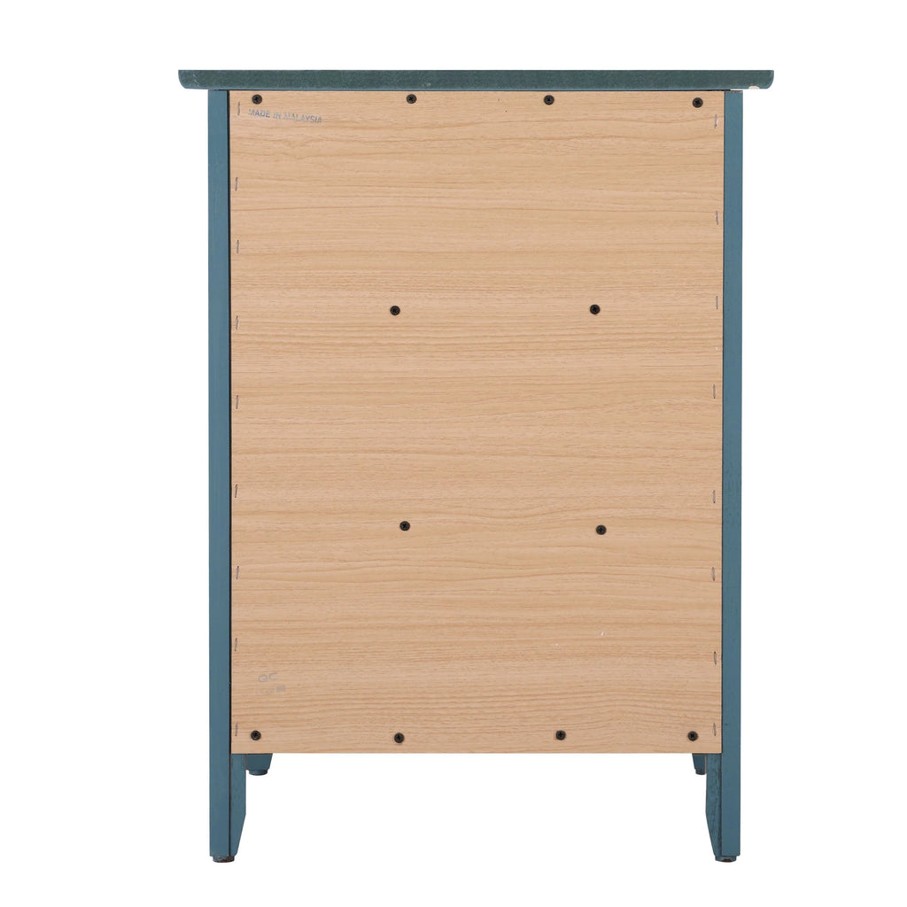 Table de chevet transitionnelle en bois à 3 tiroirs Daniel