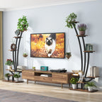 Support pour Plantes d'Intérieur, Étagère à Fleurs à 6 Niveaux pour Jardin Domestique - Lot de 2
