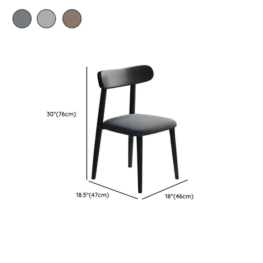 Chaise de salle à manger moderne en cuir sans accoudoirs avec dossier bas