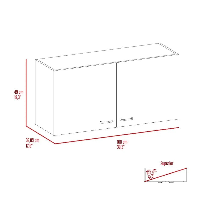TUHOME Napoles Meuble Haut Mural Double Porte - N/A