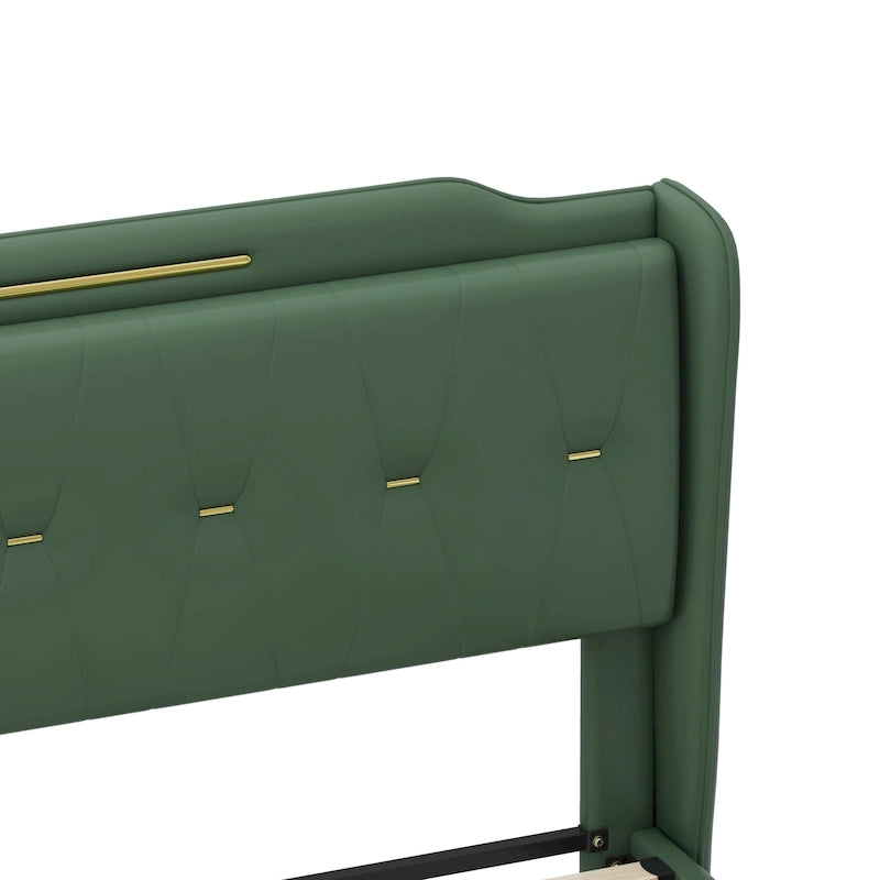 Lit rembourré moderne en cuir PU Uphou de Christopher Knight Home