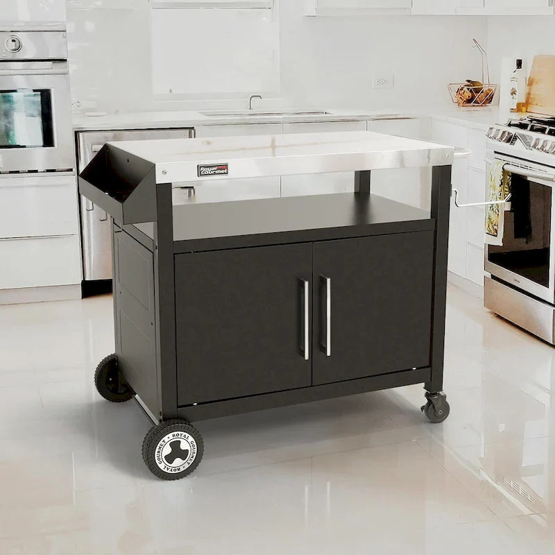 Table de préparation pour barbecue Royal Gourmet avec chariot de cuisine mobile et rangement
