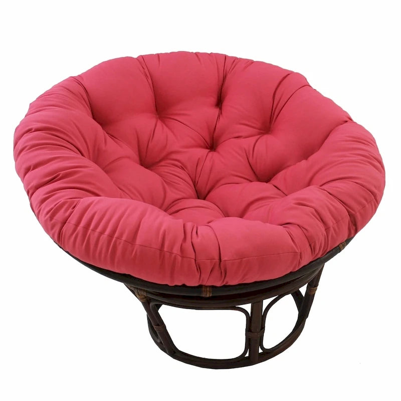 Fauteuil Papasan en rotin Bali de 42 pouces avec coussin en sergé