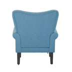 Fauteuil d'appoint moderne Erommy, fauteuil à dossier haut, canapé individuel en tissu capitonné avec pieds en bois pour salon