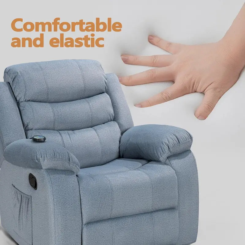 Fauteuil inclinable moelleux avec fonction massage et chauffage