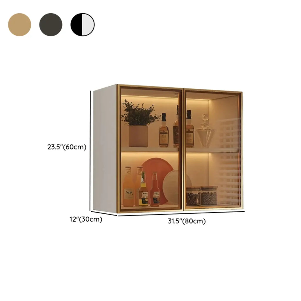 Buffet de cuisine mural gris en bois avec rangement