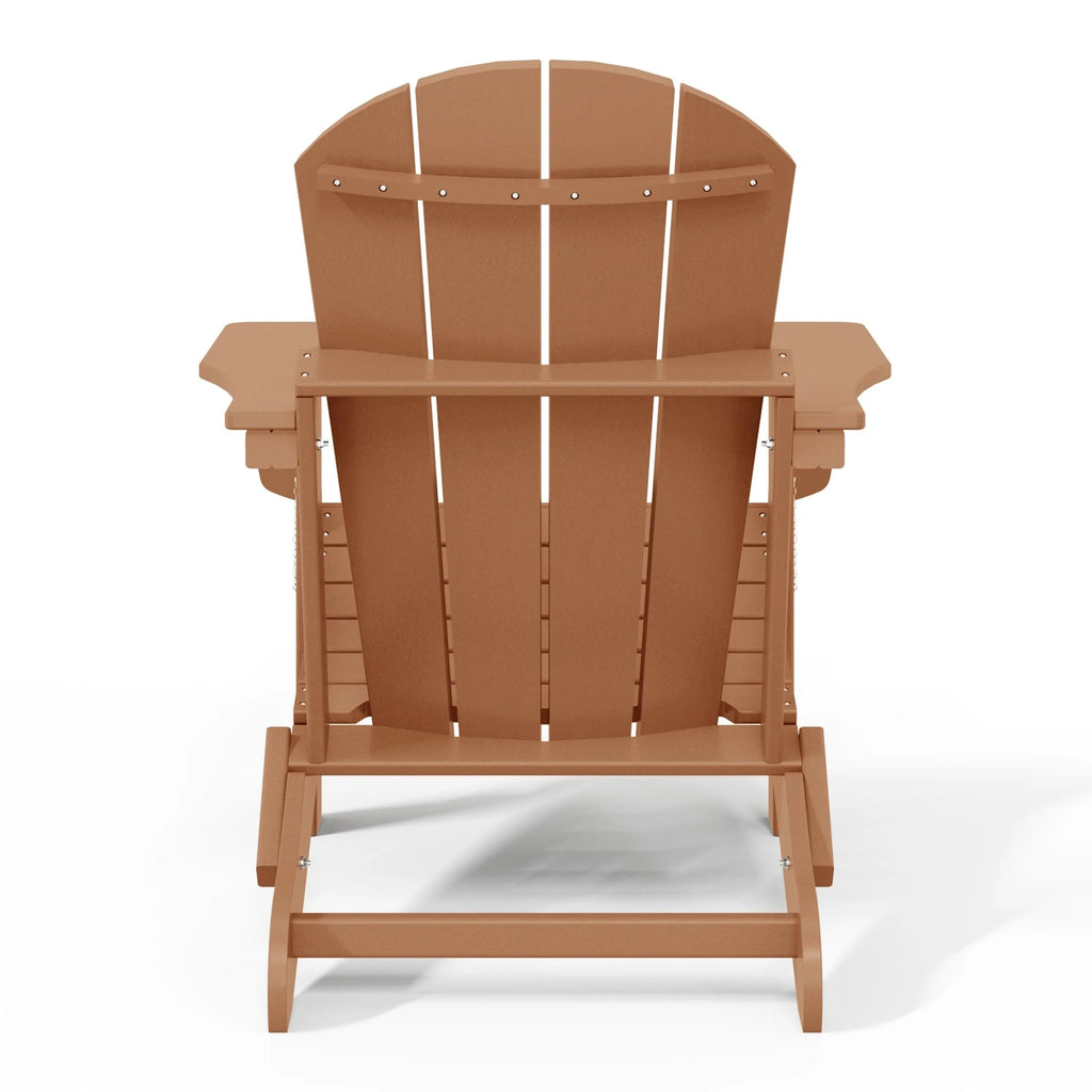 Chaise Adirondack pliante de patio d'extérieur tout temps résistante à la décoloration Polytrends Laguna