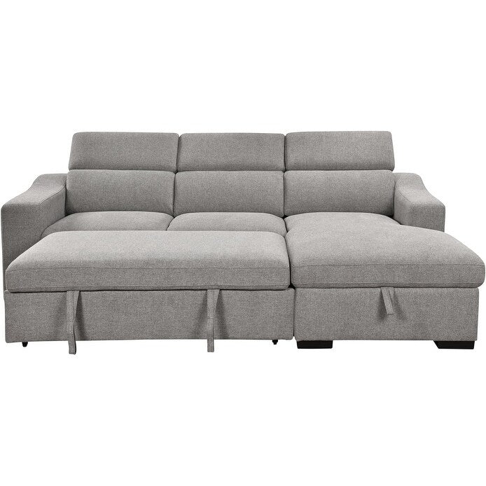 Canapé d'angle convertible Roomfitters 103 avec méridienne de rangement, appuie-tête réglables, en forme de L