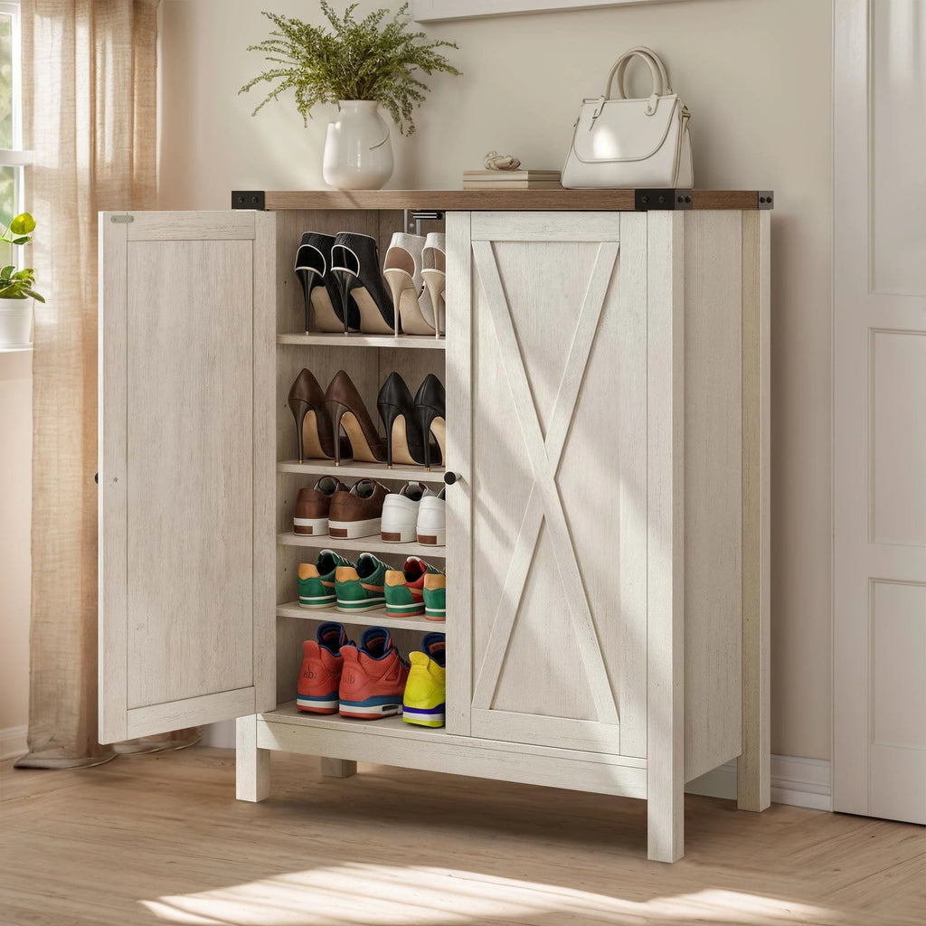 Moasis Meuble de rangement pour chaussures à 5 niveaux et 20 paires avec portes doubles pour entrée