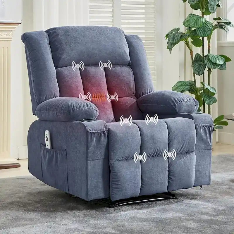 Fauteuil inclinable télécommandé avec fonction chauffage et massage
